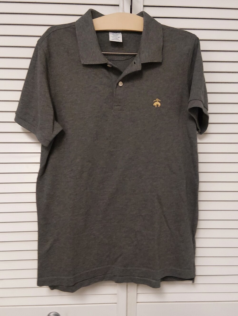 Brooks Brothers Dark Gray Polo with Gold Embroidered Logo
